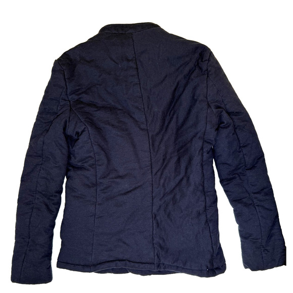 Zhianshi Jacket Mens Medium Navy Blue Quilted Snap Front Casual Bomber Coat - Picture 7 of 7